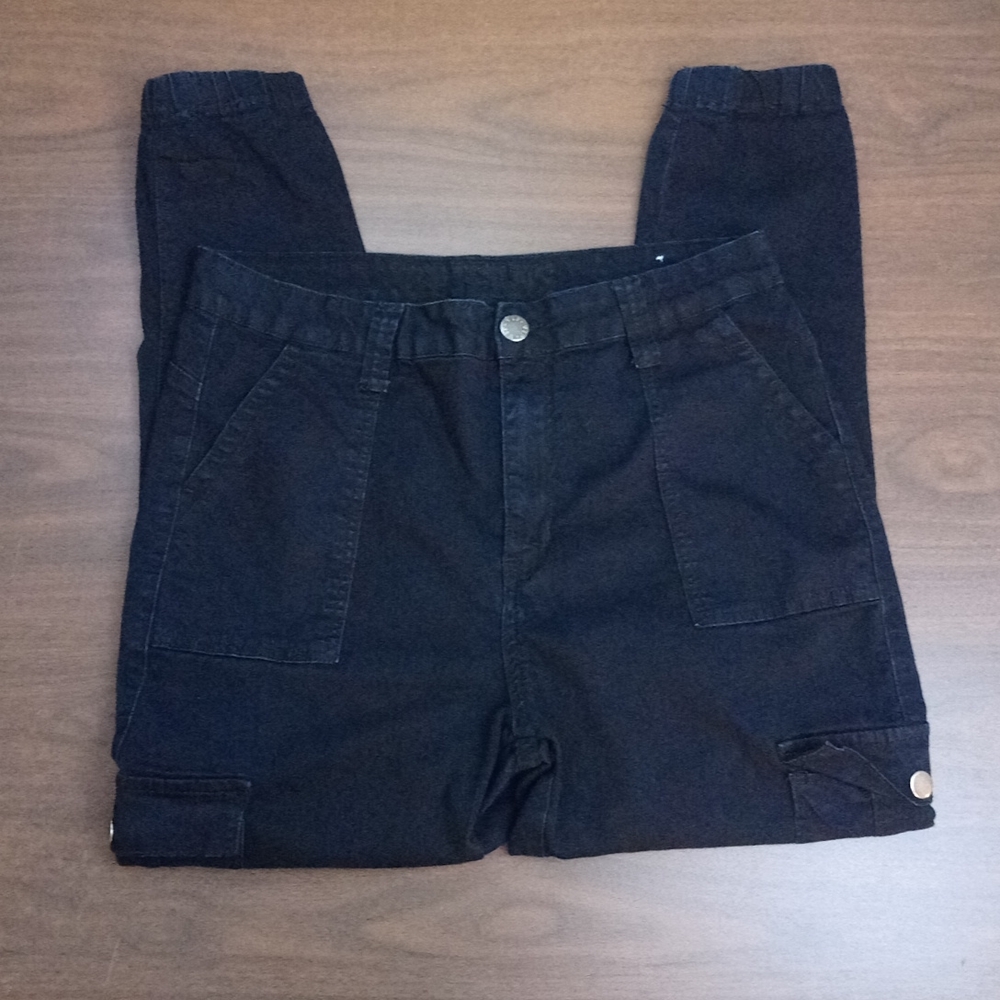 Vip Black Fitted Button Side Pocket Pants